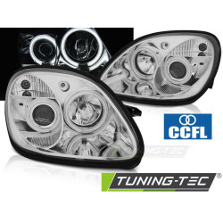 ФАРОВЕ АНГЕЛСКИ ОЧИ CCFL ХРОМ за MERCEDES R170 SLK 04.96-04