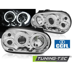 ФАРОВЕ АНГЕЛСКИ ОЧИ CCFL ХРОМ за VW GOLF 4 09.97-09.03
