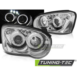 TUNING-TEC фарове (Ангелски очи) за SUBARU IMPREZA II GD 03-05 (H3/H1, без хомологация), хром