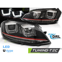 ФАРОВЕ U-LED LIGHT DRL ЧЕРНИ RED LINE за VW GOLF 7 11.12-17