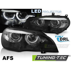 LED ФАРОВЕ АНГЕЛСКИ ОЧИ LED DRL ЧЕРНИ AFS за BMW X5 E70 07-13 (XENON OEM)