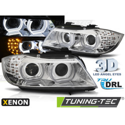 TUNING-TEC фарове (Ангелски очи, DRL) за XENON BMW E90/E91 09-11, хром