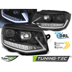 ФАРОВЕ TUBE LIGHT DRL ЧЕРНИ CHROME SEQ за VW T6 15-19