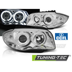 TUNING-TEC фарове (CCFL, Ангелски очи) за BMW 1 E87/E81/82/88 04-11 (H7), хром
