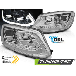 ФАРОВЕ TUBE LIGHT DRL CHROME SEQ за VW TOURAN II 08.10-15