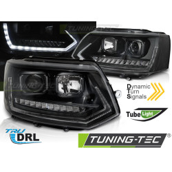 ФАРОВЕ TUBE LIGHT DRL ЧЕРНИ SEQ за VW T5 2010-2015