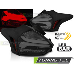 TUNING-TEC LED стопове (SEQ) за FORD FOCUS 3 15-18 HATCHBACK, черно-опушен