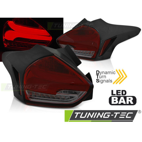 Осветление TUNING-TEC LED стопове (SEQ) за FORD FOCUS 3 15-18 HATCHBACK, червено-опушен, V1 | race-shop.bg