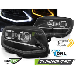 ФАРОВЕ TUBE LIGHT ЧЕРЕН DRL SEQ за VW T6 15-19