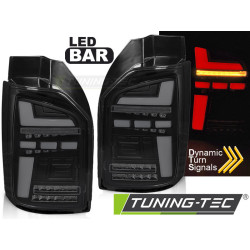 TUNING-TEC LED стопове (LED Bar, SEQ) за VW T6 15-19 (за фабрични халогенни), черно-опушен, V2