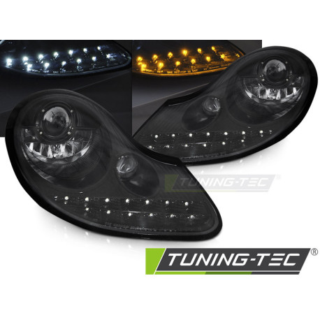 Осветление TUNING-TEC фарове (DRL) за ALL PORSCHE BOXSTER 96-04 /911 996 (H1), гланц черен | race-shop.bg