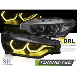 ФАРОВЕ АНГЕЛСКИ ОЧИ YELLOW LED DRL BLACK пасва BMW F30/F31 11-15