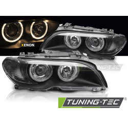 TUNING-TEC фарове (Ангелски очи) за XENON BMW E46 03-06 COUPE CABRIO (D2S/H7), черен