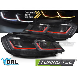 TUNING-TEC фарове (DRL, SEQ) за VW GOLF VII 17-19 (H7), червен
