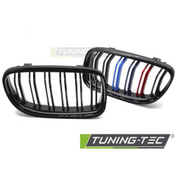 Спортна решетка за BMW E90 / E91 LCI 09-11 (Гланцово Черно Трицветна Двойна Лента)