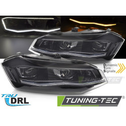 Предни фарове LED SEQ DRL за VW POLO 2G 17-21 (Сребристо)