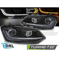 Предни фарове LED SEQ DRL за VW POLO 6R 09-17 (Сребристо)