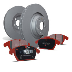 Преден комплект EBC PD02KF615 - Спирачни дискове Premium OE + накладки Redstuff Ceramic