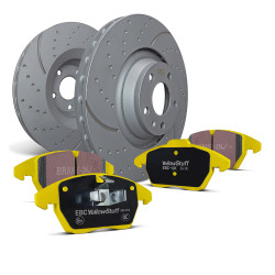 Заден комплект EBC PD13KR558 - Спирачни дискове Turbo Grooved + накладки Yellowstuff