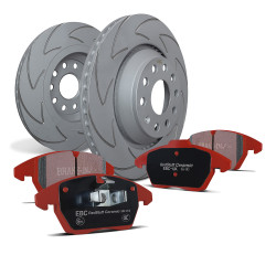 Заден комплект EBC PD17KR049 - Спирачни дискове BSD Grooved + накладки Redstuff Ceramic