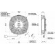Вентилатори 24V Универсален електрически вентилатор SPAL 190мм - всмукващ , 24V | race-shop.bg