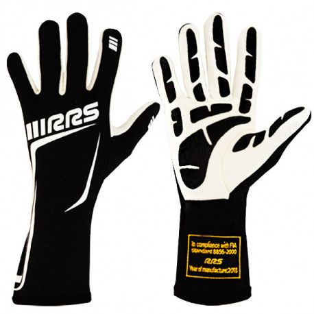 Ръкавици Състезателни ръкавици RRS Grip 3 с FIA (вътрешни шевове) черен | race-shop.bg