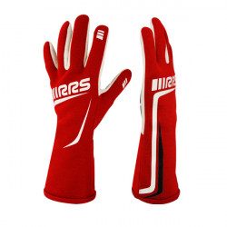 Състезателни ръкавици RRS Grip 3 с FIA (вътрешни шевове) червен