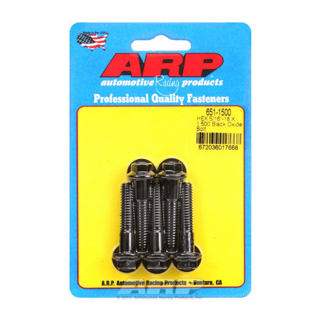 ARP Болтове "5/16""-18 X 1.500 hex черни оксидни болтове " (5бр ) | race-shop.bg