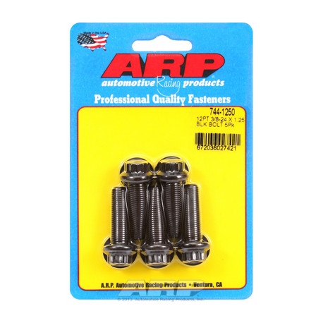 ARP Болтове "3/8""-24 x 1.250 12pt 7/16 черни оксидни болтове "5бр | race-shop.bg