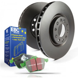 Преден комплект EBC PD01KF053 - Спирачни дискове Premium OE + накладки Greenstuff