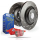 Спирачни дискове и накладки EBC Преден комплект EBC PD07KF021 - Спирачни дискове Ultimax Grooved + накладки Redstuff Ceramic | race-shop.bg