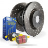 Преден комплект EBC PD13KF065 - Спирачни дискове Turbo Grooved + накладки Yellowstuff 