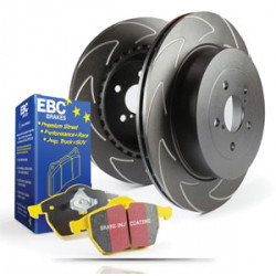 Преден комплект EBC PD18KF080 - Спирачни дискове BSD Grooved + накладки Yellowstuff