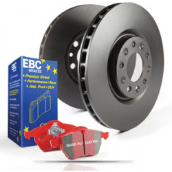 Заден комплет EBC PD02KR255 - Спирачни дискове Premium OE + накладки Redstuff Ceramic