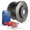 Заден комплет EBC PD12KR122 - Спирачни дискове Turbo Grooved + накладки Redstuff Ceramic