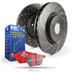 Заден комплет EBC PD12KR198 - Спирачни дискове Turbo Grooved + накладки Redstuff Ceramic