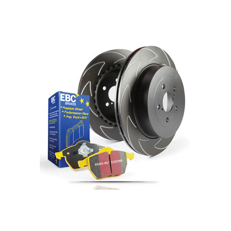 Спирачни дискове и накладки EBC Заден комплет EBC PD18KR034 - Спирачни дискове BSD Grooved + накладки Yellowstuff | race-shop.bg