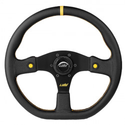 Спортен волан с 3 спици Luisi Stealth Corsa HP, 355мм, кожа, отстъп 42мм, черен/жълт