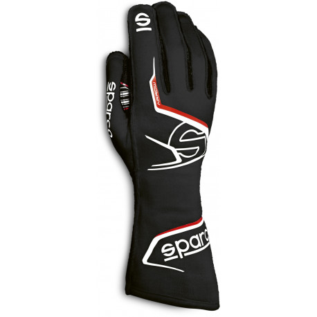 Ръкавици Състезателни ръкавици Sparco Arrow с FIA (външни шевове) черен/ черно | race-shop.bg
