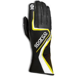 Състезателни ръкавици Sparco Record (външен шев) черен/жълт