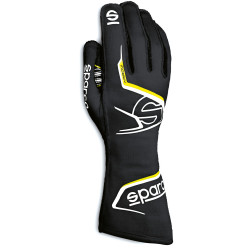 Състезателни ръкавици Sparco Arrow Karting (външен шев) черен/жълт