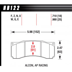 Предни накладки Hawk HB122U.710, Race, min-max 90°C-465°C