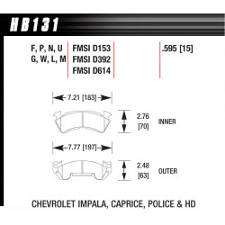 Предни накладки Hawk HB131F.595, Street performance, min-max 37°C-370°C