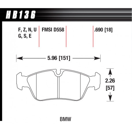 Накладки HAWK performance Предни накладки Hawk HB136G.690, Race, min-max 90°C-465°C | race-shop.bg