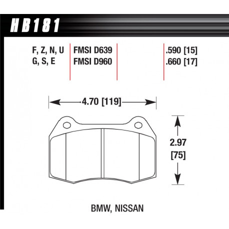 Накладки HAWK performance Предни накладки Hawk HB181G.660, Race, min-max 90°C-465°C | race-shop.bg
