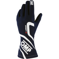 Състезателни ръкавици OMP First-S с FIA (вътрешни шевове) син