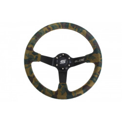 Спортен волан с 3 спици Slide CAMO, 350мм, велур, отстъп 90мм, камо/черен/зелен