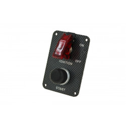 Carbon-style engine start panel with waterproof start button
