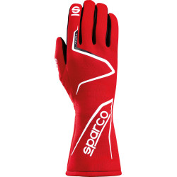 Състезателни ръкавици Sparco LAND+ с FIA (вътрешни шевове) червен