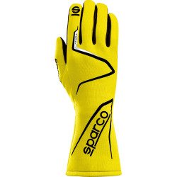 Състезателни ръкавици Sparco LAND+ с FIA (вътрешни шевове) жълт